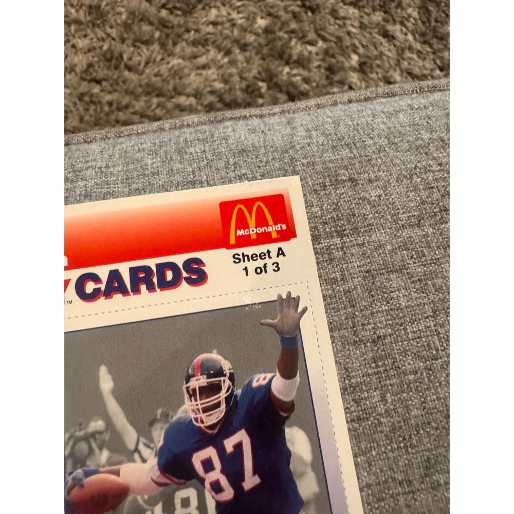 1993 McDonald's NFL Gameday Cards Complete Giants‎ & Jets Uncut Sheet Sets
